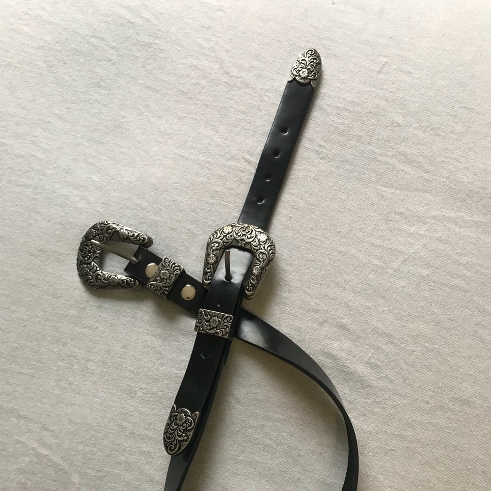 Black western belt size m